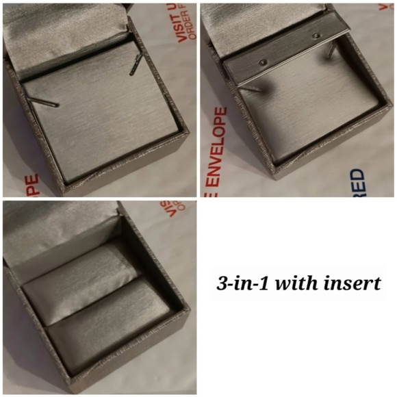 Zales Ring Gift Box Empty New Clam Shell Hardcase + Insert For Earrings Necklace - Picture 3 of 3